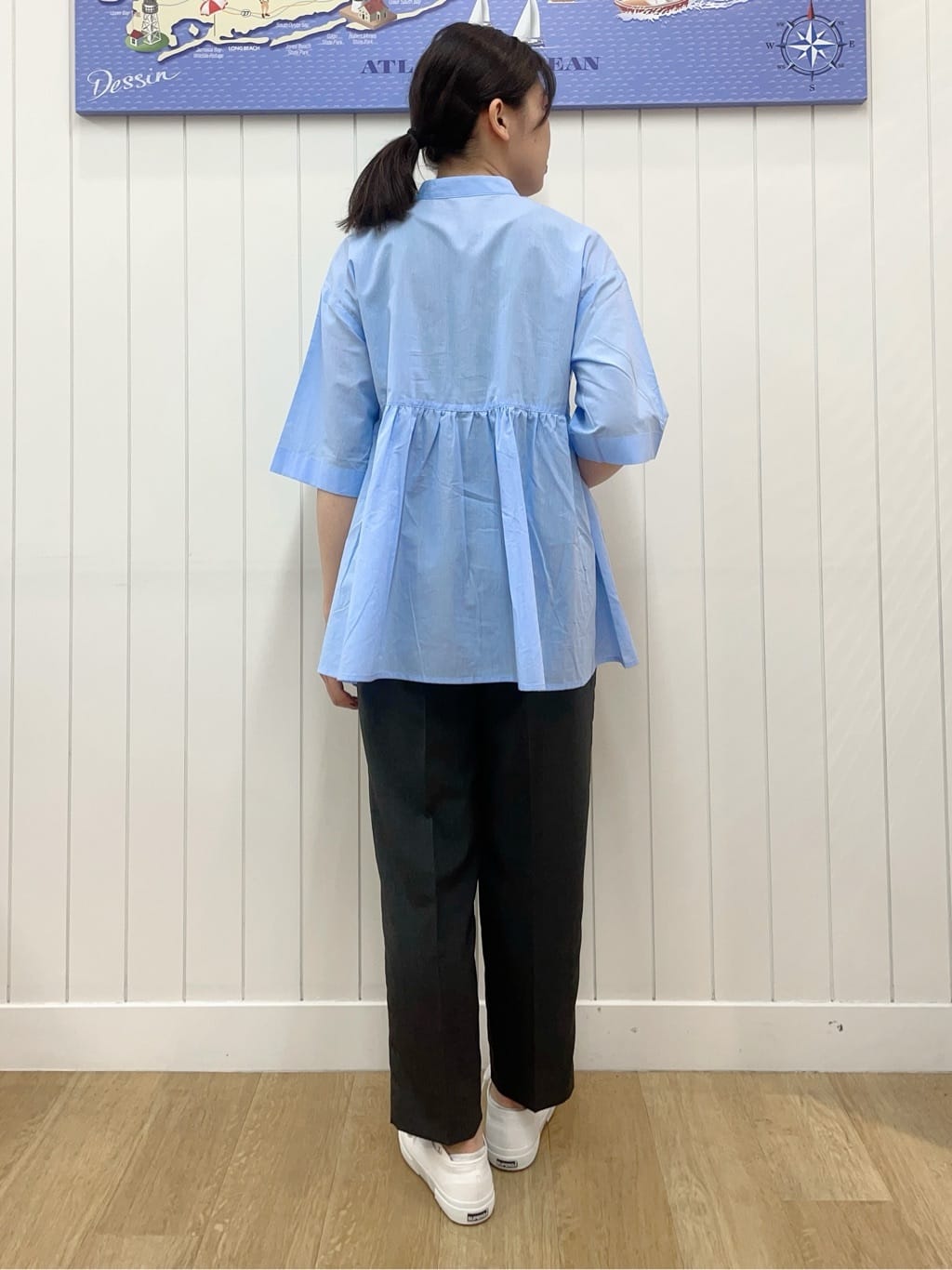 Mayaさんの「Dessin｜【ウエストゴム・洗える】センターライン入りテーパードパンツ（XS～L）」を使ったコーディネート