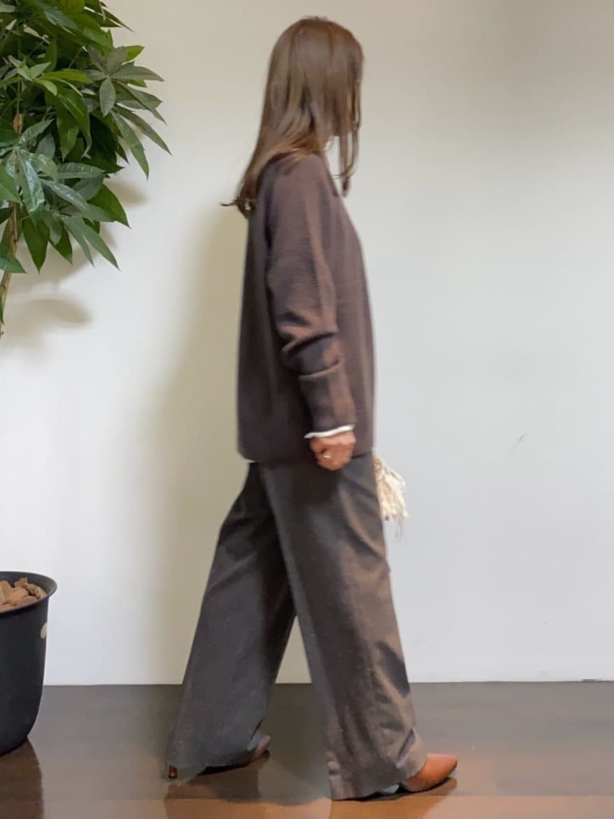 tomoさんの「UNTITLED｜【日本製／通勤／フォーマル】カシミヤ混ノーカラーコート」を使ったコーディネート