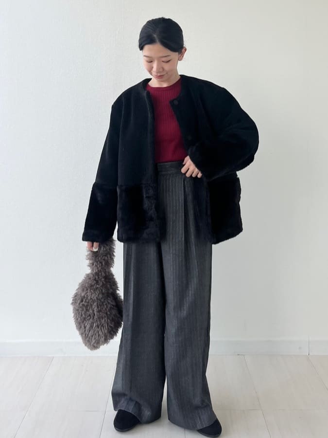 Mori Moriさんの「index｜シアーリブニット【洗濯機OK】」を使ったコーディネート