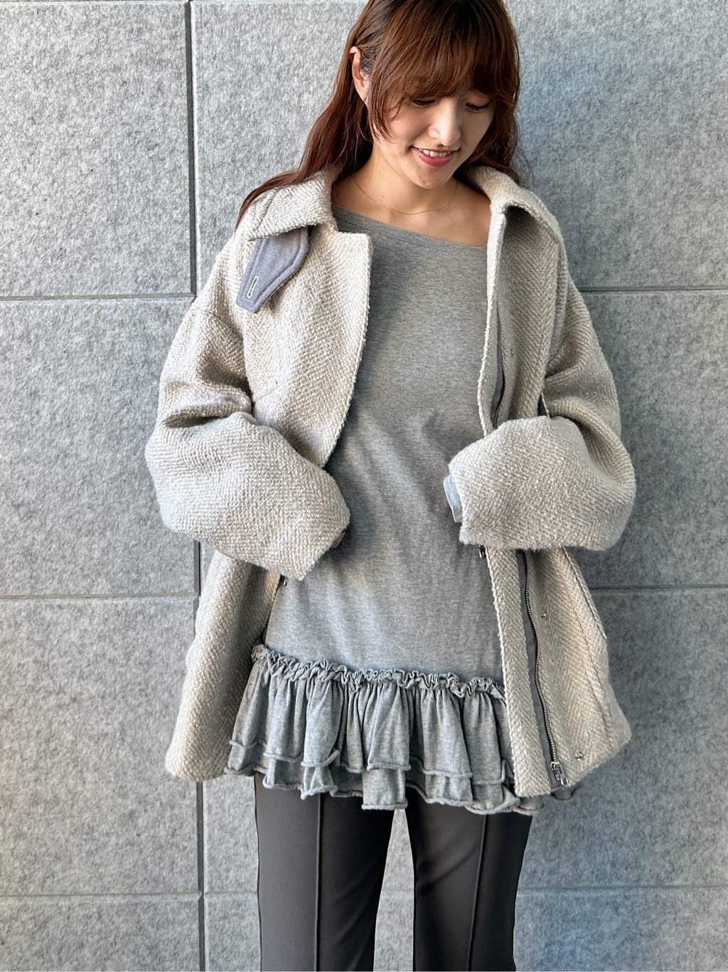 harunaさんの「CODE A｜easy ruffled tee」を使ったコーディネート