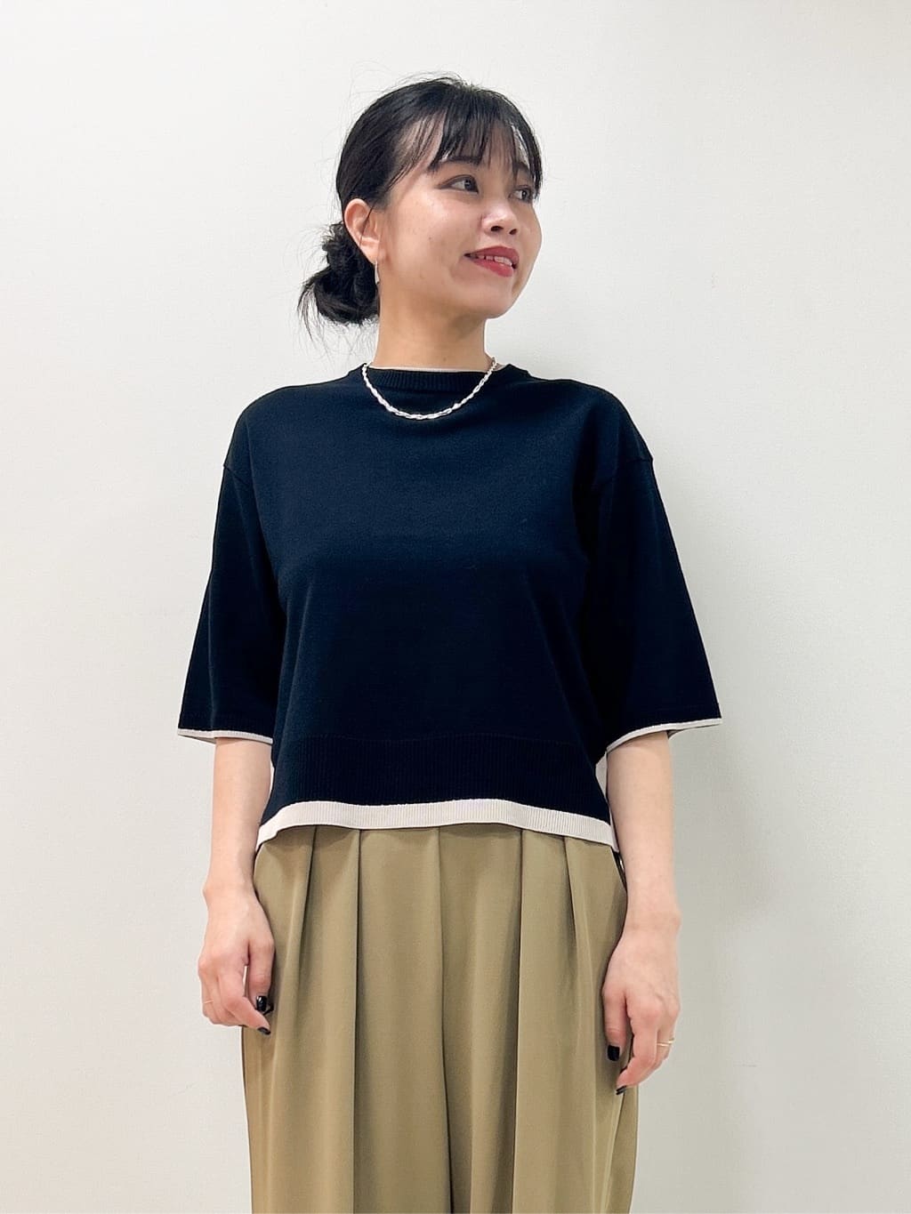 Kaiさんの「Dessin｜【洗える】バイカラーショート丈ニット」を使ったコーディネート
