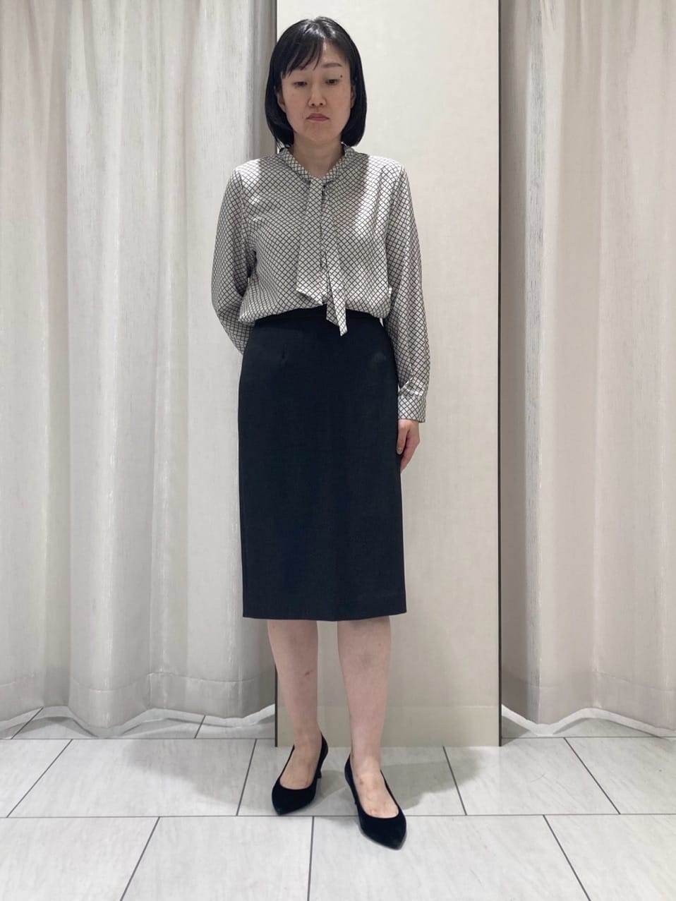 わたなべさんの「UNTITLED｜【洗える/お仕事スーツ】ドライメランジ カラーレスジャケット」を使ったコーディネート