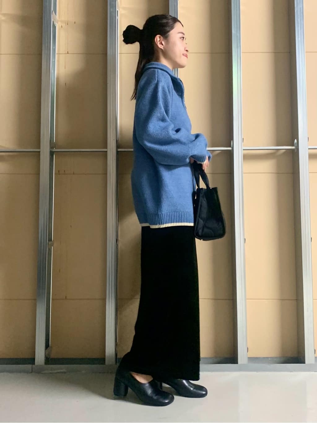 sahoさんの「THE SHOP TK｜【洗える】ほど良くラフで女性らしい ハーフZIPニット」を使ったコーディネート