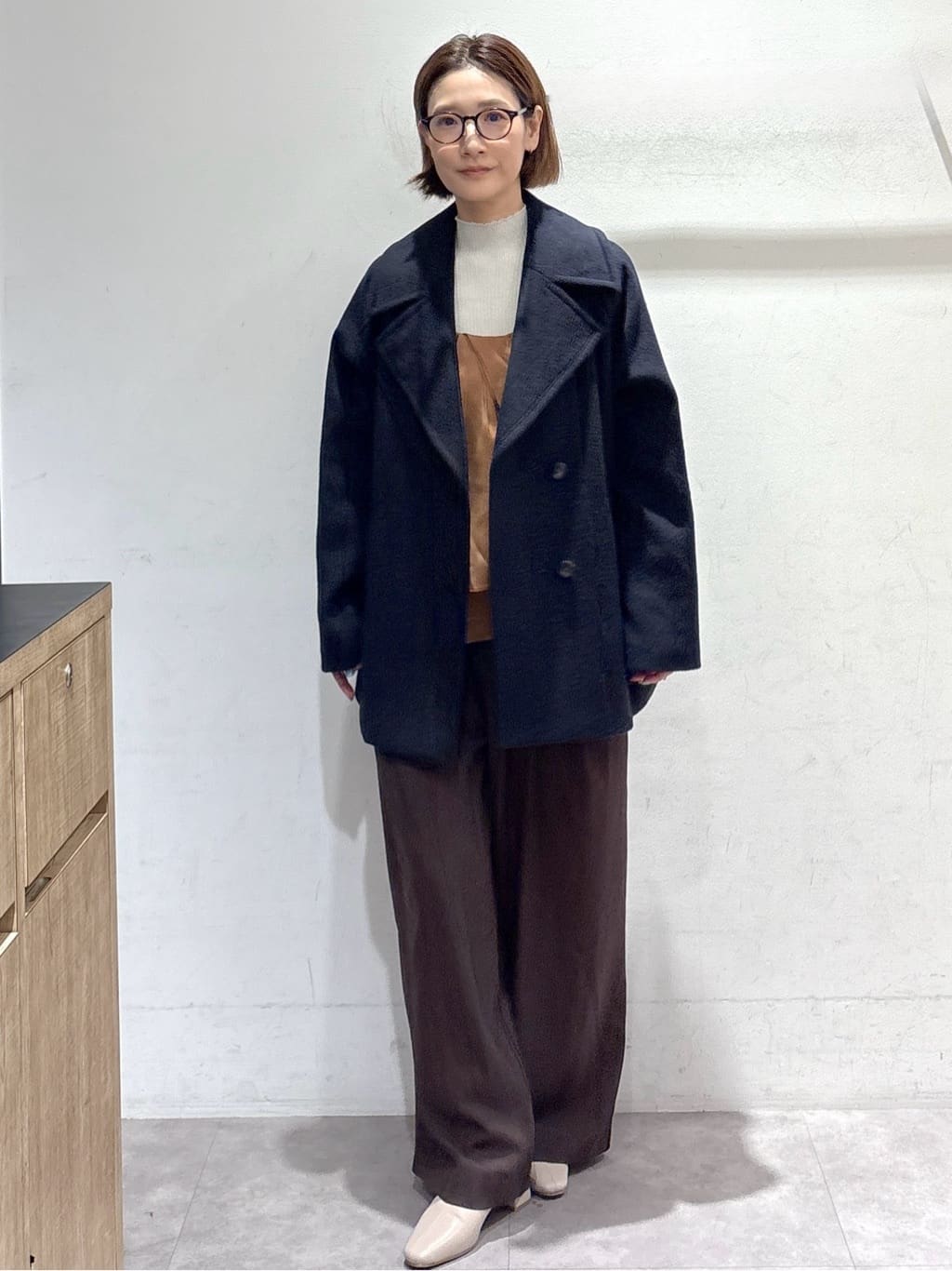 たけねぇさんの「OPAQUE.CLIP｜カシミヤブレンドウールミドルピーコート」を使ったコーディネート
