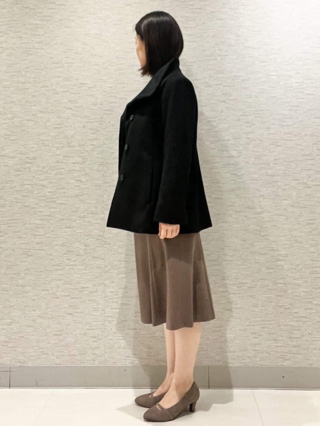 marikoさんの「Reflect｜【SS-4Lサイズ／衿が顔に当たらない◎】スタンドネックミドルコート」を使ったコーディネート