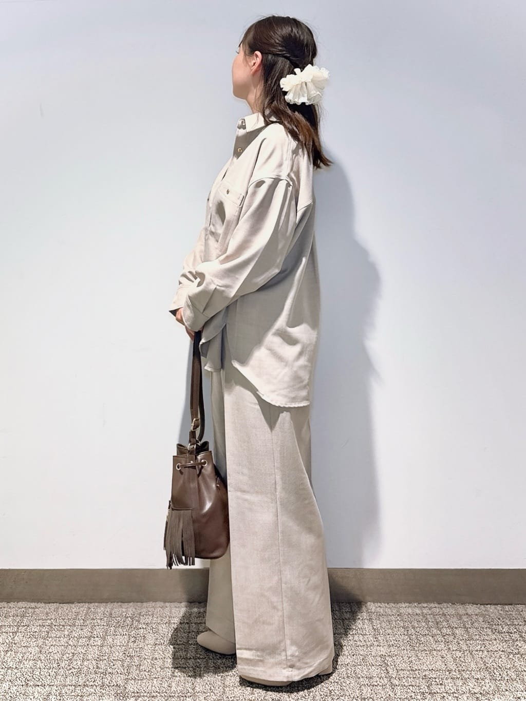 みーさんの「grove｜【カセット服/選べる着丈】洗濯機で洗えるオーバーシャツ」を使ったコーディネート