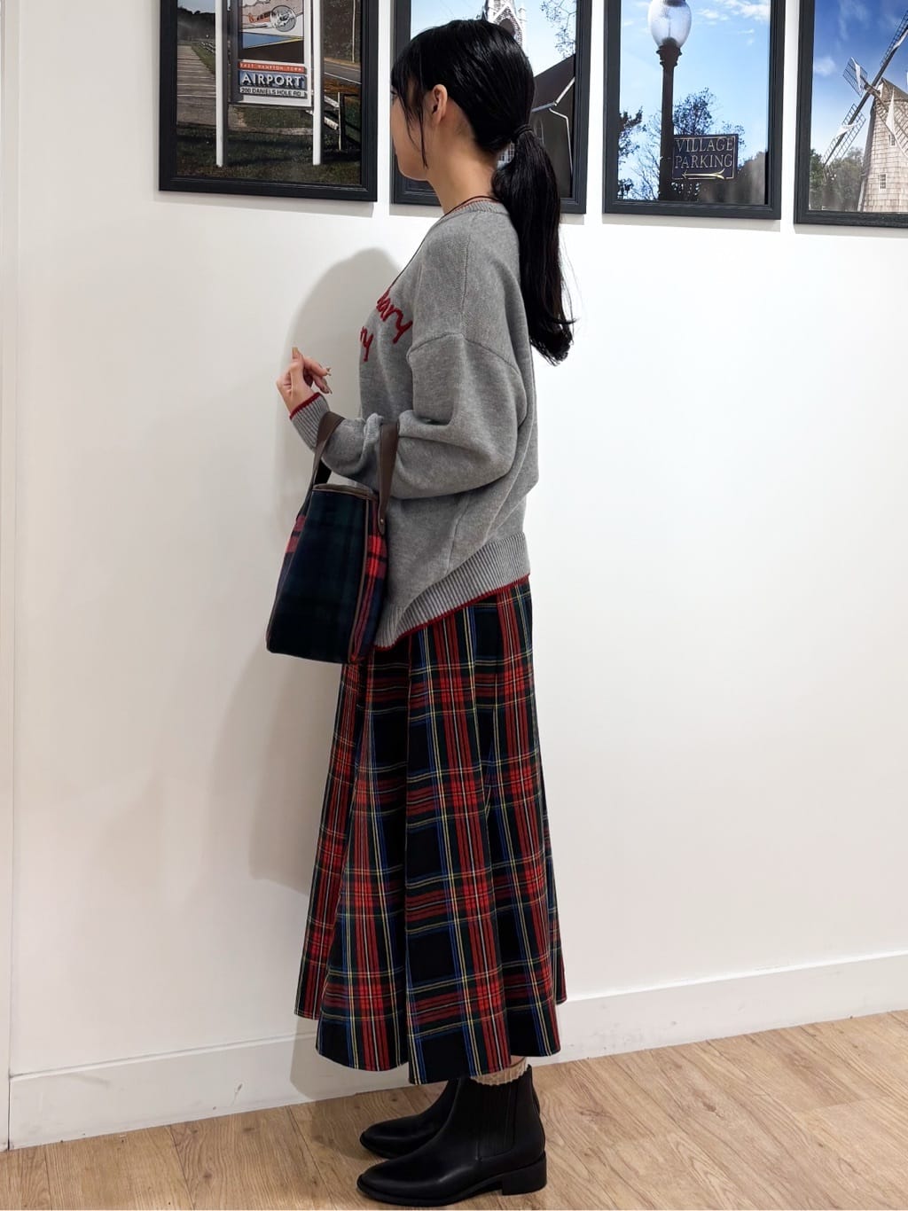 Ririkaさんの「Dessin｜【2WAY・軽量】チェックトート」を使ったコーディネート