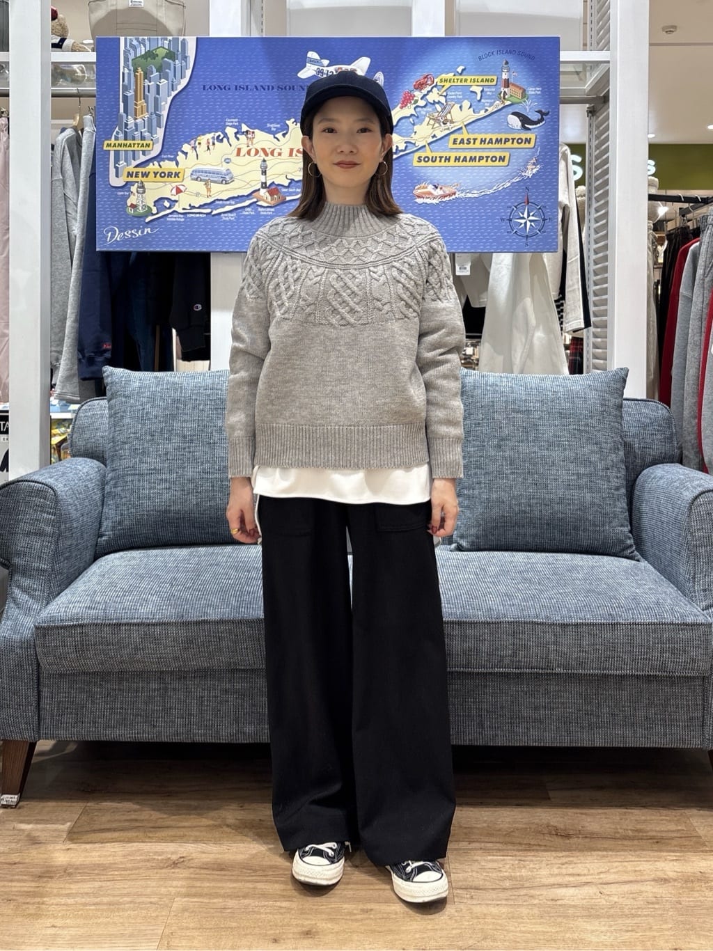 risaさんの「Dessin｜【美シルエット/洗える】切替カットソー」を使ったコーディネート