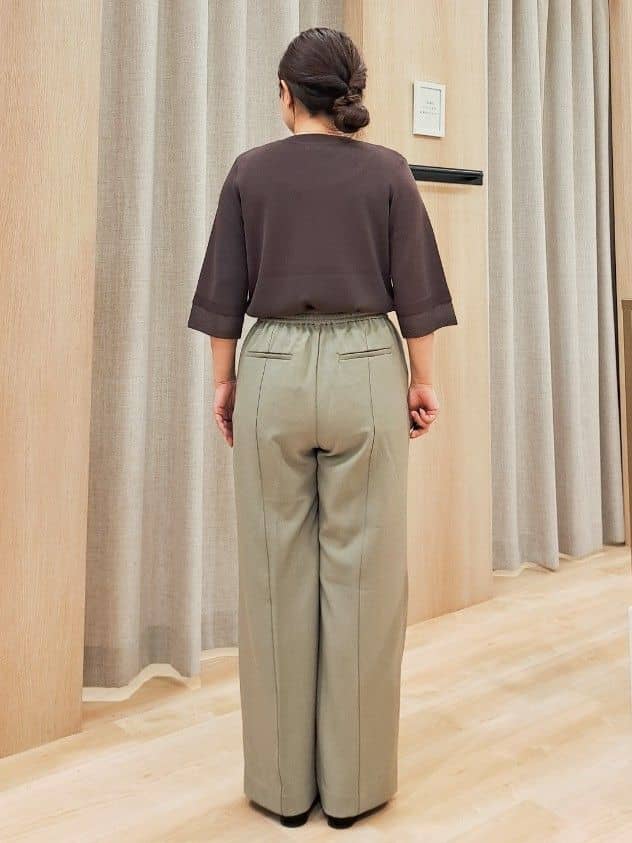 ふるさんの「grove｜すっきりもリラックスも叶える　ウエストイージー美脚フレアパンツ」を使ったコーディネート