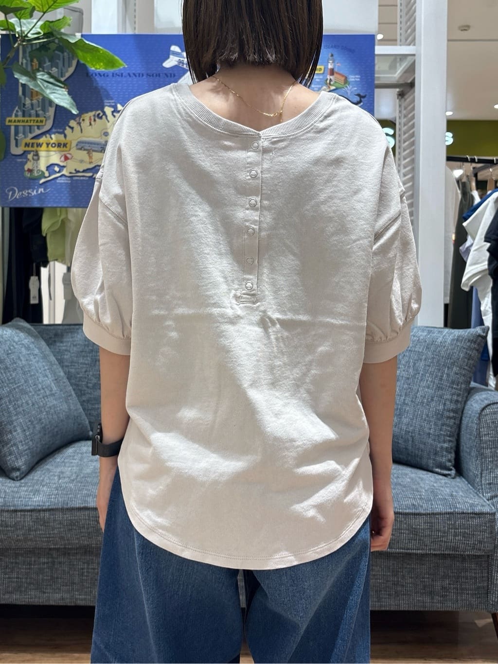 risaさんの「Dessin｜【360度可愛い/前後2WAY/洗える】ライトコットンヘンリーカットソー」を使ったコーディネート