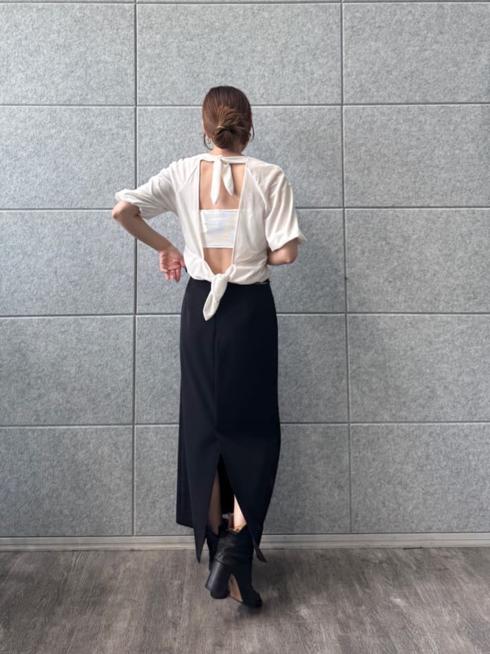 designer yukaさんの「CODE A｜velvet ribbon pullover」を使ったコーディネート