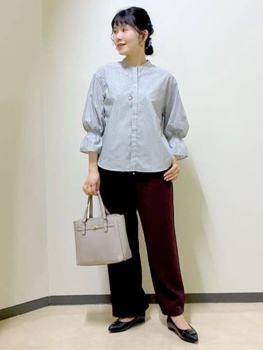  beni_gingerさんの「Reflect｜【接触冷感／マシンウォッシュ可／ウエスト総ゴム】ワイドシルエットパンツ」を使ったコーディネート