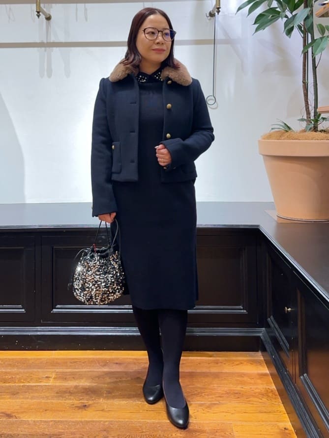 Asamiさんの「DRESSTERIOR｜スパンコール2WAY巾着バッグ」を使ったコーディネート