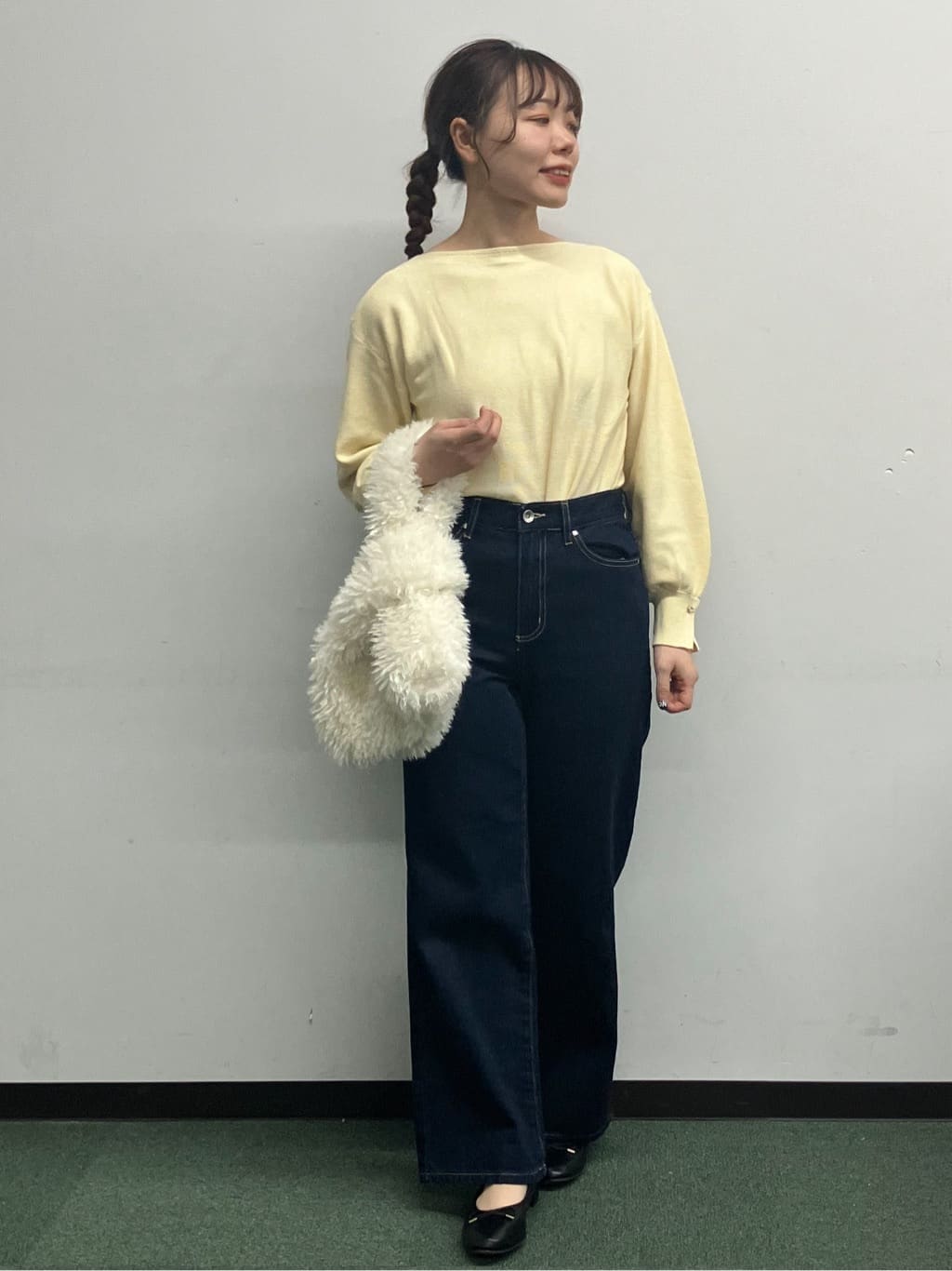 MAYUKIさんの「index｜ラメガーター編みボートネックニット【洗濯機OK】《8col／XS～LL》」を使ったコーディネート