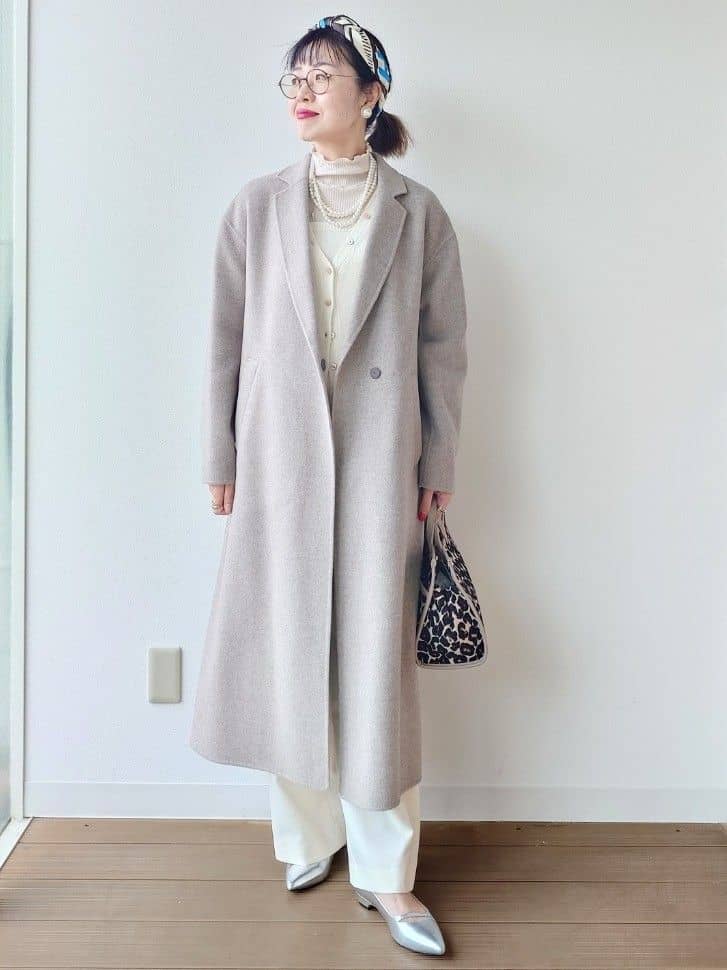 MUTSUKOさんの「UNTITLED｜【ロング丈/軽やか】テーラード　リバーコート」を使ったコーディネート