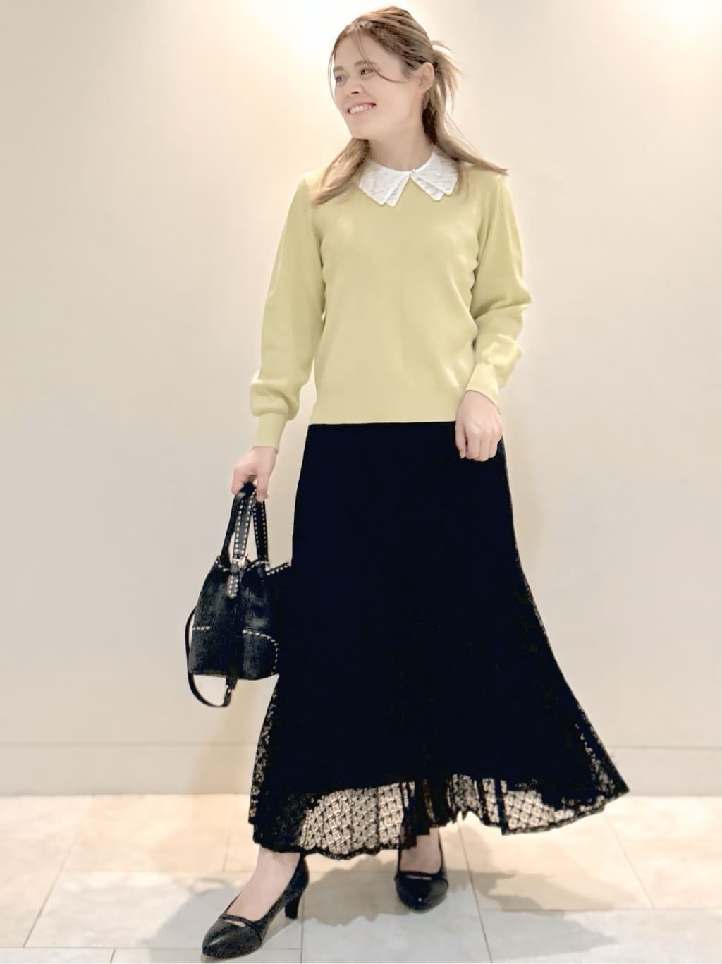 S&auml;K&iuml;さんの「Reflect｜【コーディネートのポイントに◎】パール調ボタン&times;レース付け衿」を使ったコーディネート