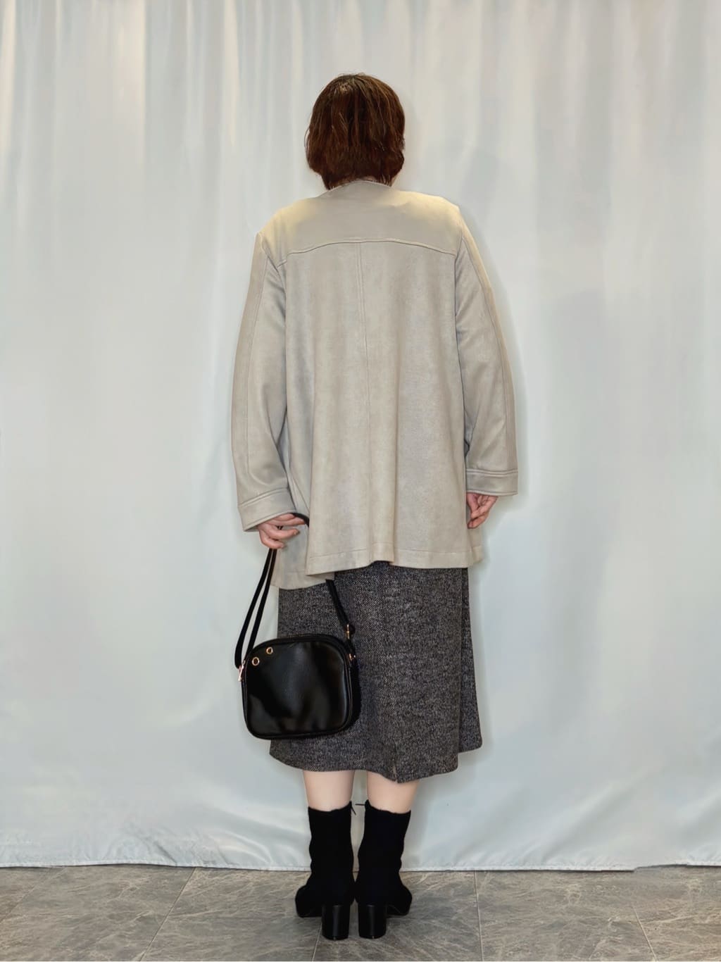 たみさんの「SHOO･LA･RUE｜【S-LL】上品さを纏う やわらかフェイクスエード ミドル丈ブルゾン」を使ったコーディネート