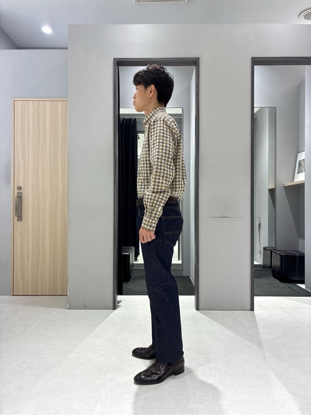 わいずみさんの「TAKEO KIKUCHI｜【None Of Stress】アクティブジャージ 千鳥 ジャケット」を使ったコーディネート