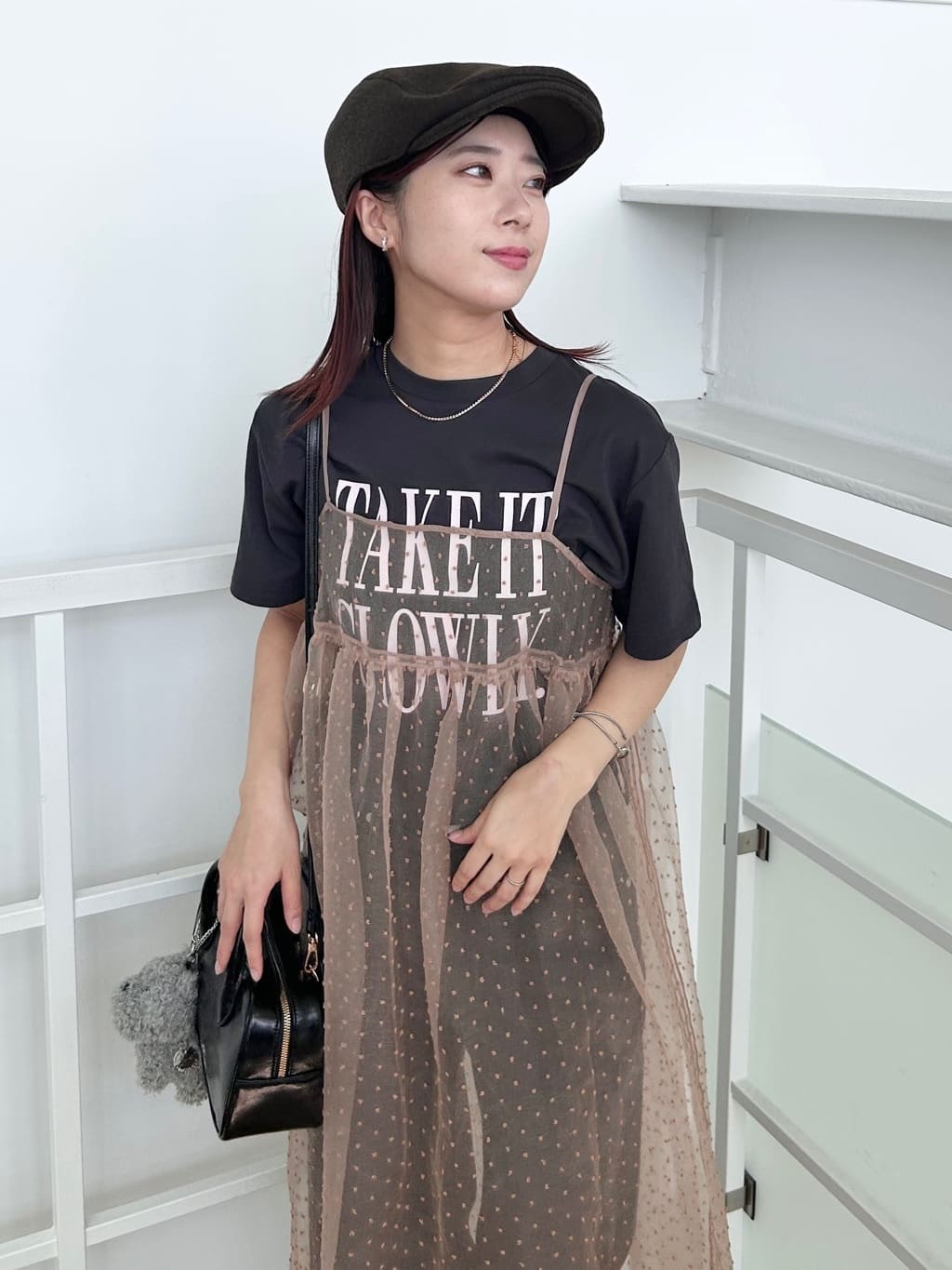 RINAさんの「OPAQUE.CLIP｜ロゴプリントTシャツ【洗濯機洗い可】」を使ったコーディネート