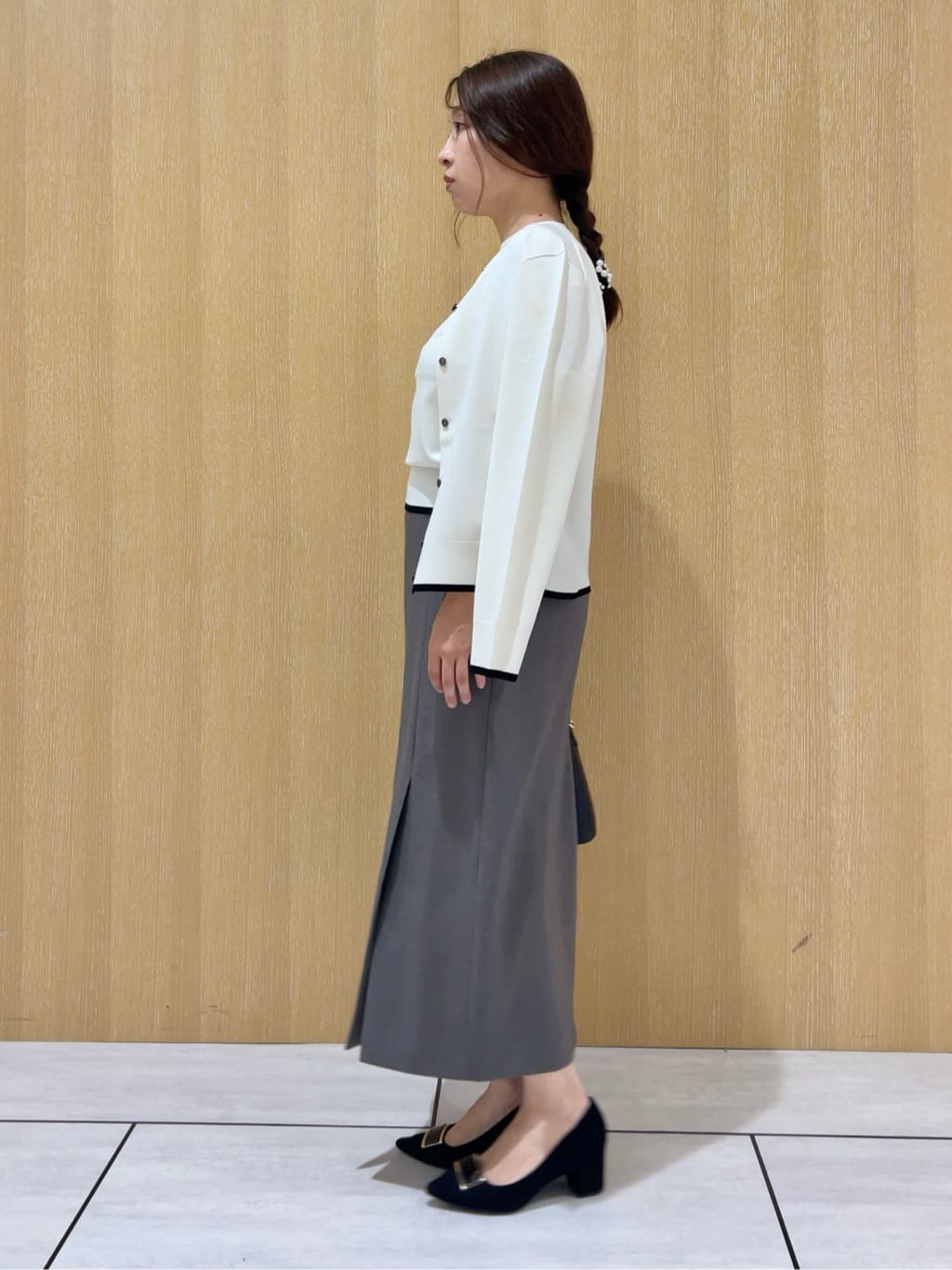 Sachinaさんの「UNTITLED｜【アンサンブル可/薄手/洗える】5分袖クルーニット」を使ったコーディネート