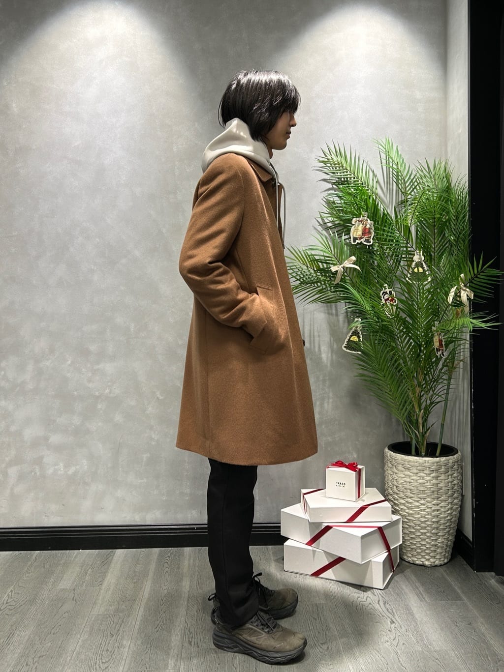 ruiさんの「TAKEO KIKUCHI｜カシミヤブレンド ビーバー調ステンカラーコート」を使ったコーディネート