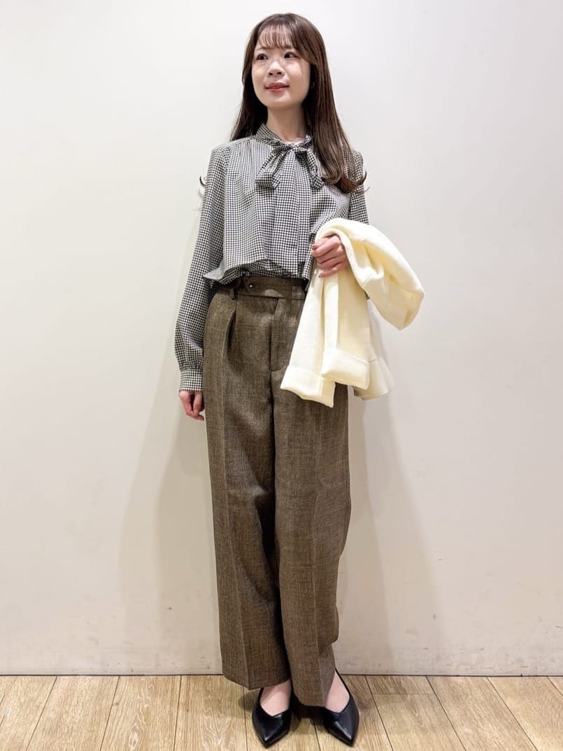 ayaさんの「index｜アシンメトリーレイヤードボウタイブラウス【洗濯機OK／イージーアイロン／防シワ】《XS～3L》」を使ったコーディネート