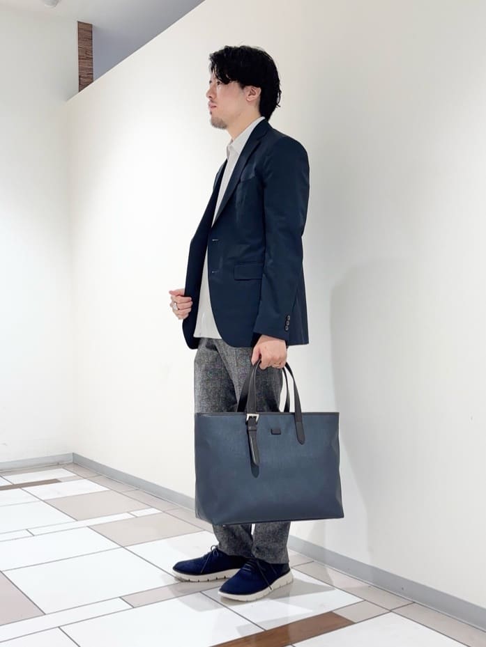 及川さんの「TAKEO KIKUCHI｜【抗菌防臭】COOL DOTS（R）ドビープリント ジャケット」を使ったコーディネート