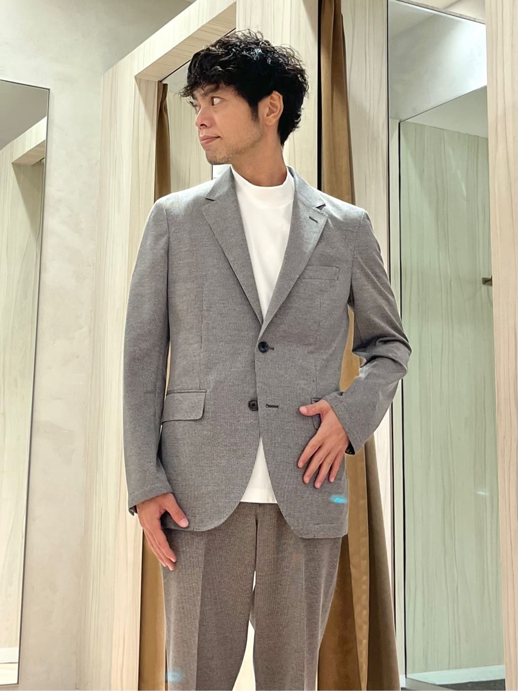 URAさんの「TAKEO KIKUCHI｜ピンジャージ 千鳥 ジャケット」を使ったコーディネート
