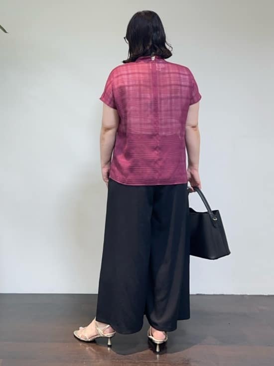 Asamiさんの「UNTITLED｜【シアー】チェックスタンドネックブラウス」を使ったコーディネート