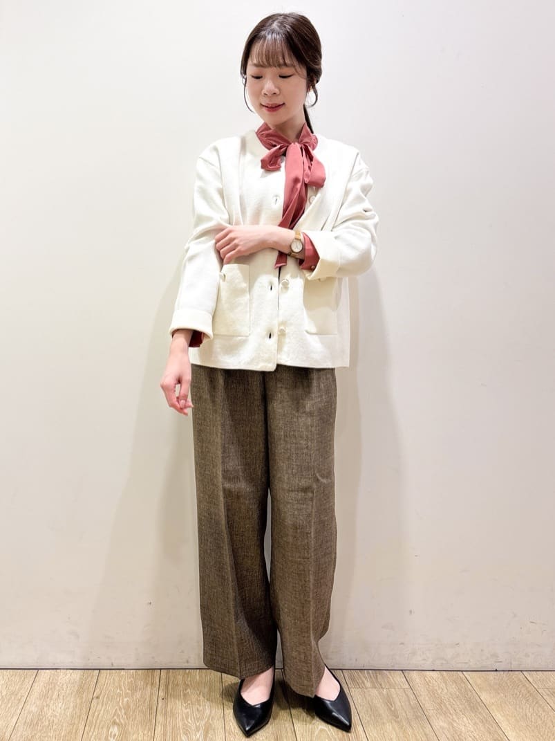 ayaさんの「index｜アシンメトリーレイヤードボウタイブラウス【洗濯機OK／イージーアイロン／防シワ】《XS～3L》」を使ったコーディネート