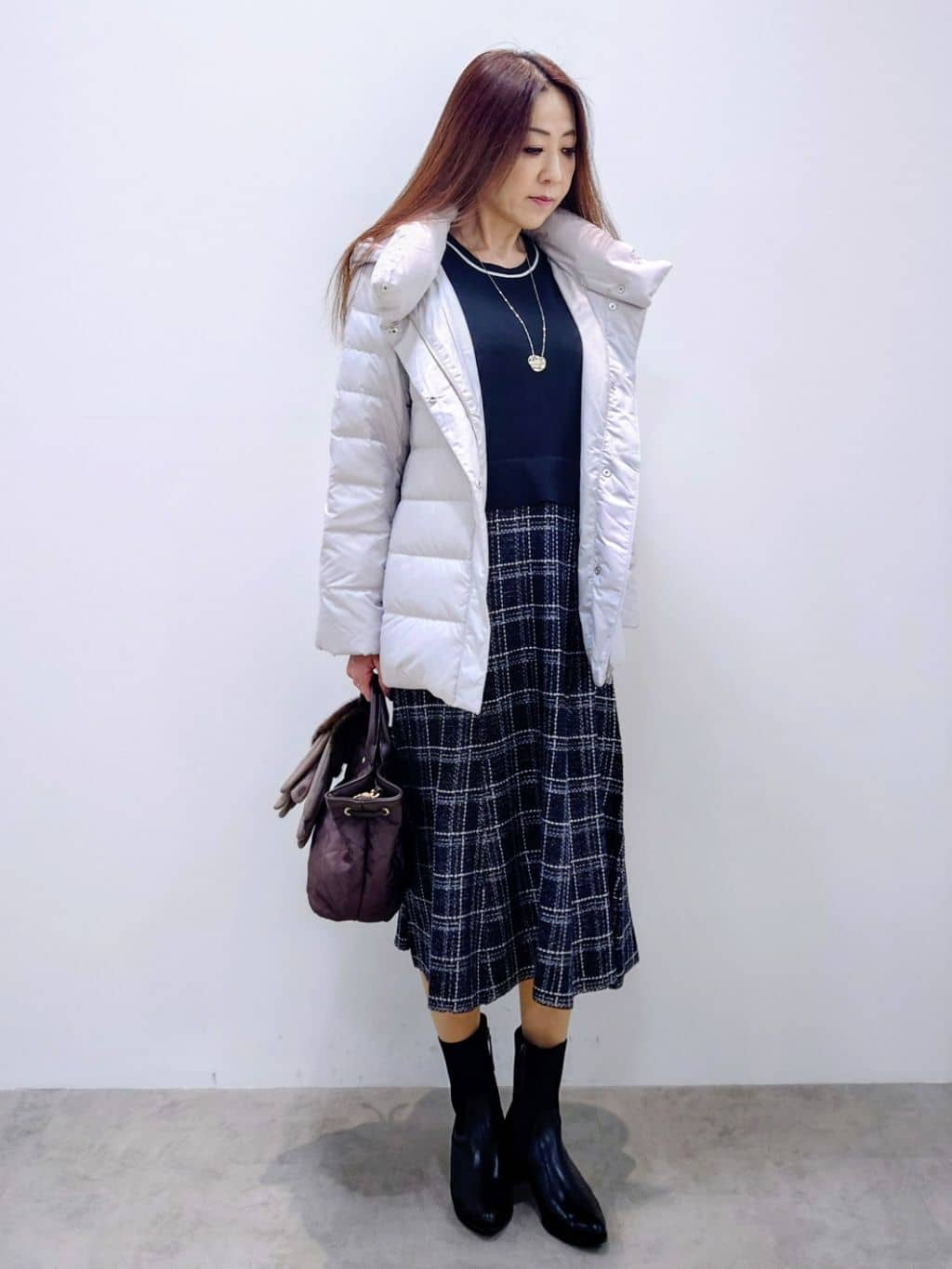 yoshiさんの「Reflect｜【SS-4Lサイズ】フーデッドミドルダウンコート」を使ったコーディネート