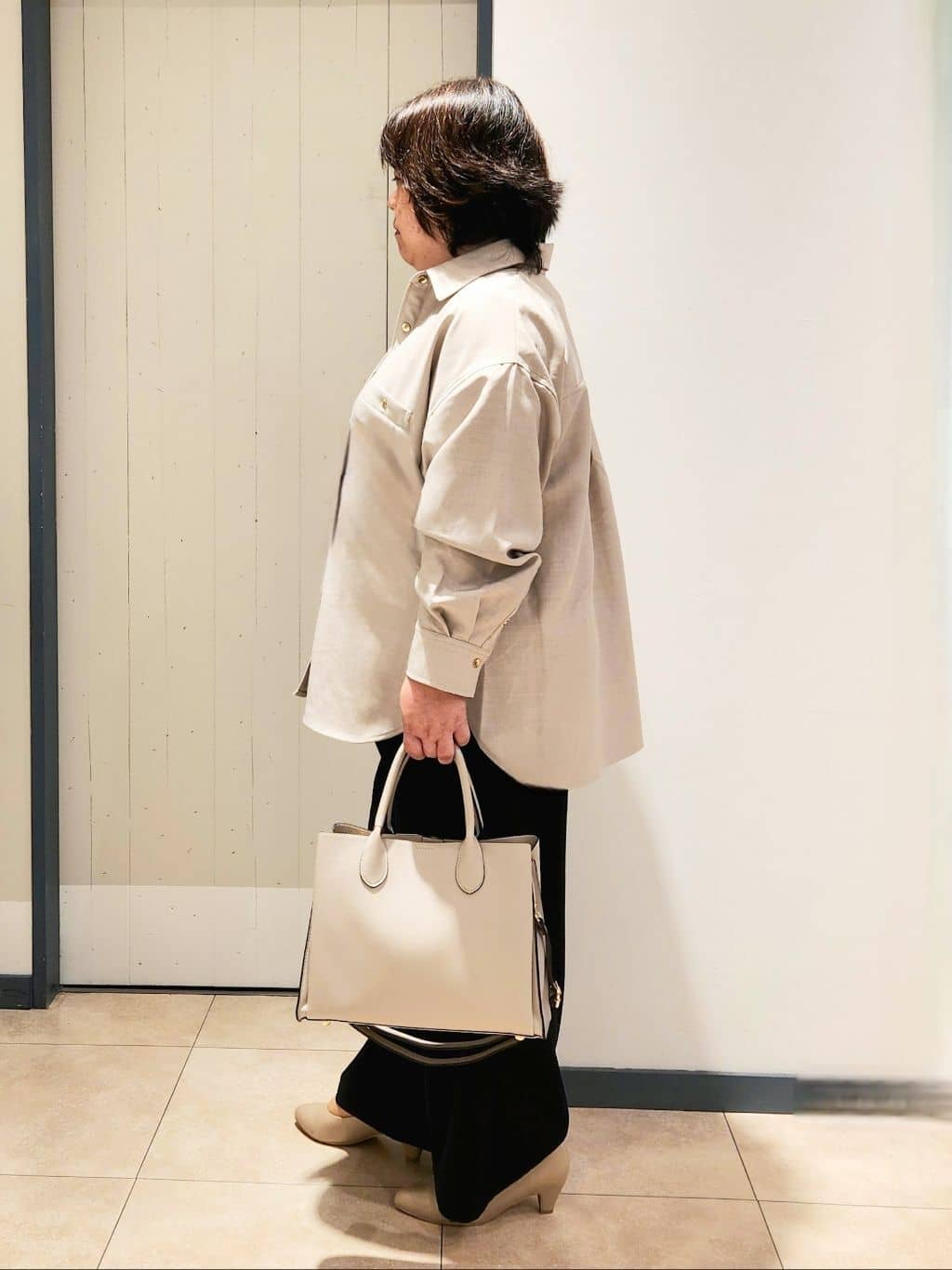 minoriさんの「grove｜【カセット服/選べる着丈】洗濯機で洗えるオーバーシャツ」を使ったコーディネート