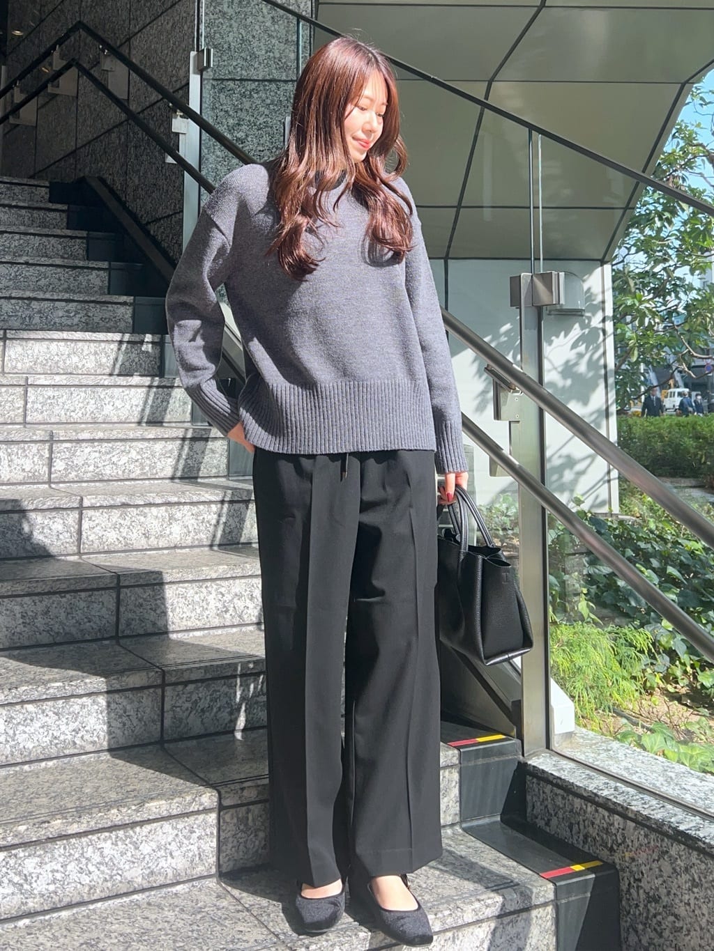 Risaさんの「OPAQUE.CLIP｜ウォームタッチ イージーワイドパンツ【洗濯機洗OK／ストレッチ】≪SS～LL≫」を使ったコーディネート