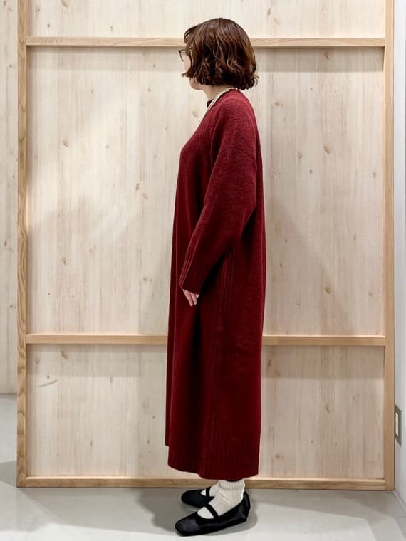 nakoさんの「THE SHOP TK｜ウール混杢調ハイネックワンピース」を使ったコーディネート