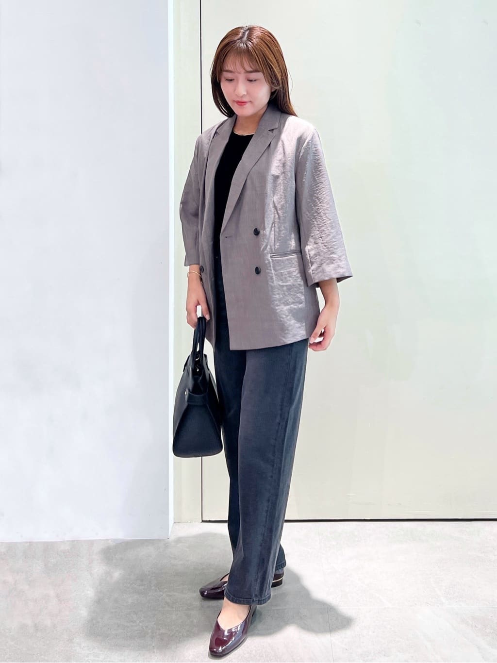 Unaさんの「OPAQUE.CLIP｜リネンライクダブルジャケット【洗える】」を使ったコーディネート