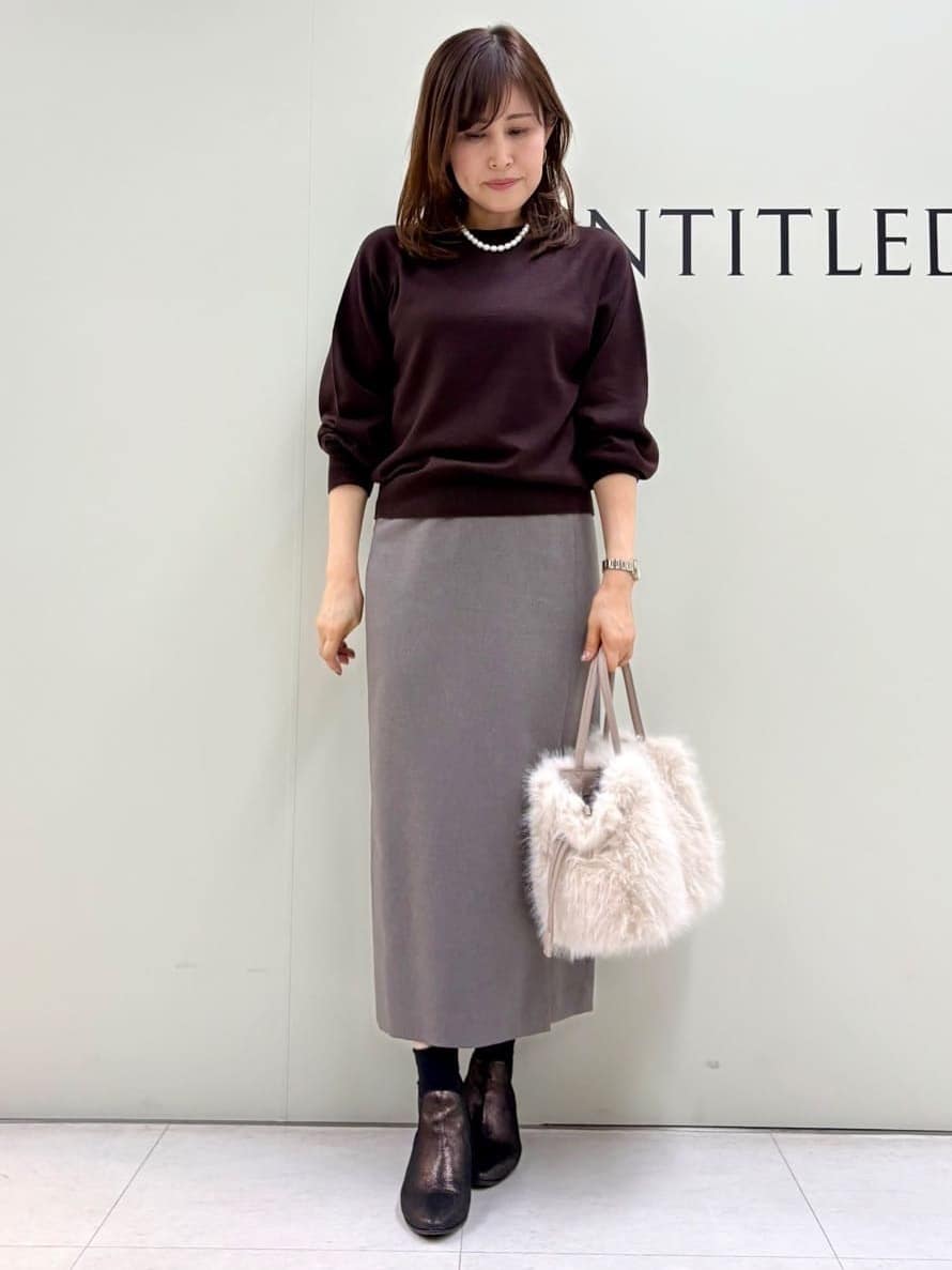 Sakaiさんの「UNTITLED｜【8色展開／コンパクト丈】レーヨン混 コクーンニット」を使ったコーディネート