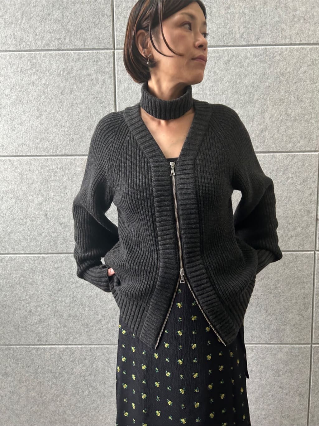 yukoさんの「CODE A｜dual form zip knit」を使ったコーディネート