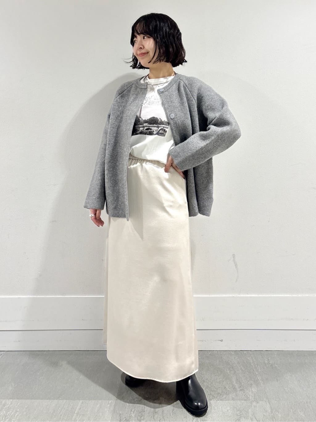 モエカさんの「UNTITLED｜【軽アウター/ミドル丈】ウールニットコーディガン」を使ったコーディネート