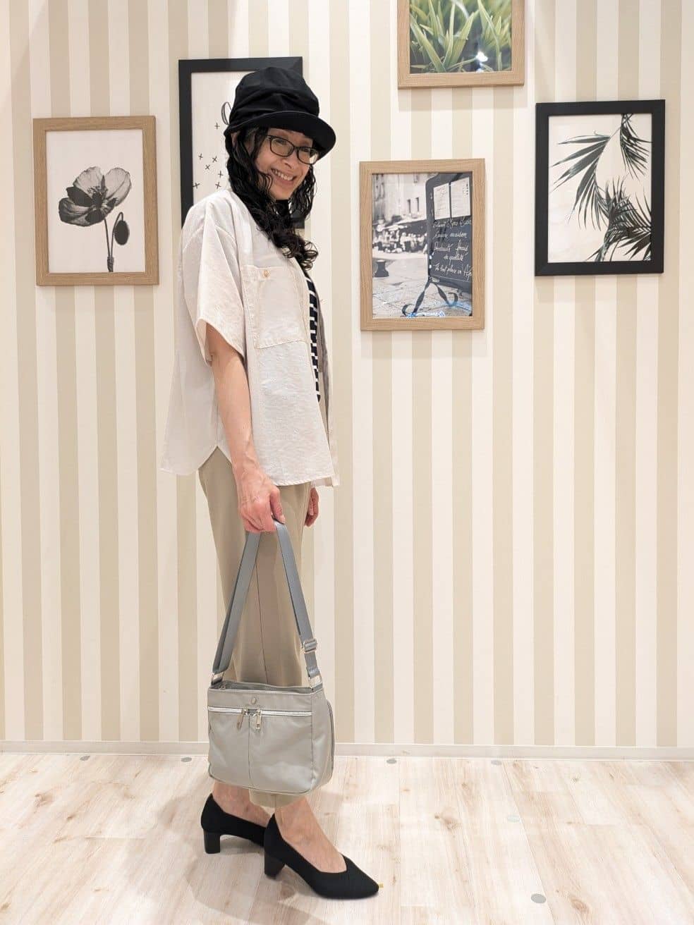 Mikiさんの「SHOO･LA･RUE｜【ひんやり/S-LL】さらさらな肌触りが心地よい フレンチスリーブニット」を使ったコーディネート