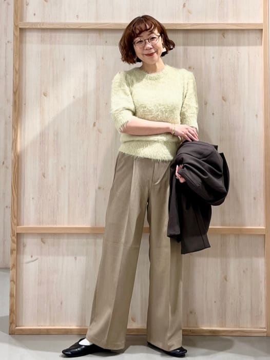 nakoさんの「THE SHOP TK｜【今羽織るなら】ダブルブレストジャケット【セットアップ可/洗える】」を使ったコーディネート