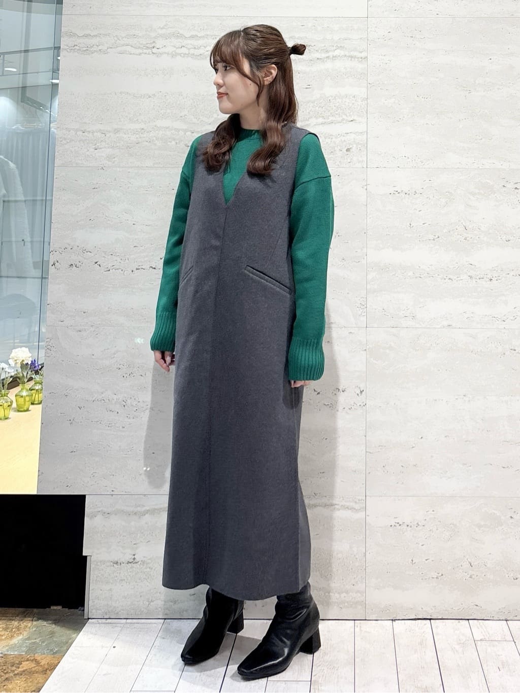 かほさんの「OPAQUE.CLIP｜ベーシックショートブーツ【THEシリーズ／抗菌防臭加工】」を使ったコーディネート