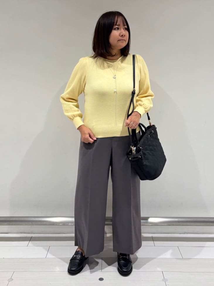 SAEさんの「Reflect｜【選べる8色／スカートにもパンツにも◎】ウール混ボートネックニット」を使ったコーディネート