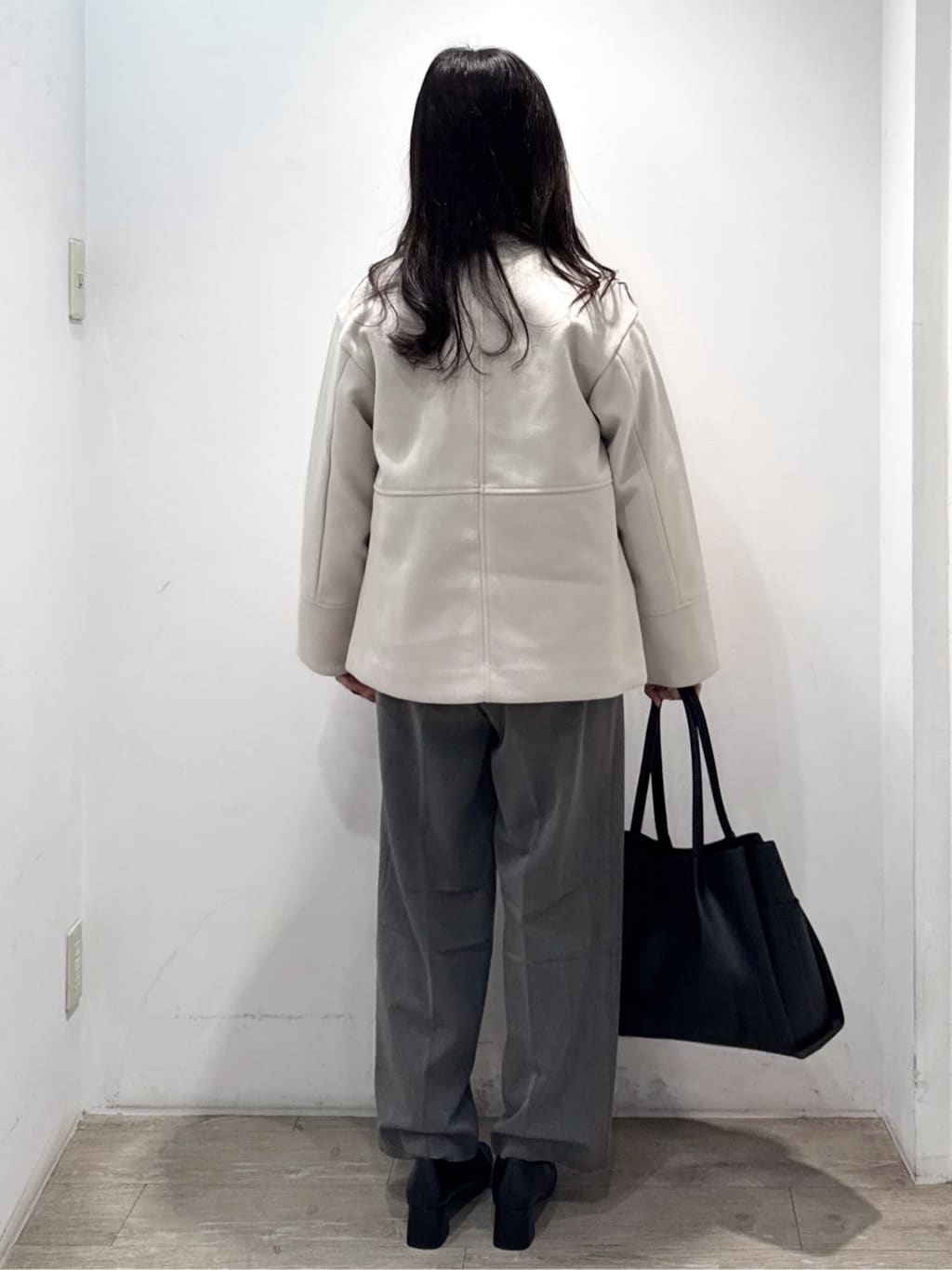 yuicciさんの「OPAQUE.CLIP｜ウールライクメルトンノーカラーコート【洗濯機洗い可】」を使ったコーディネート