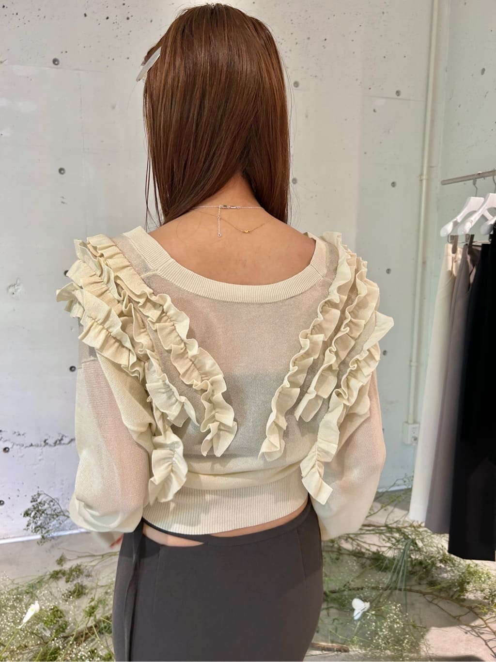 harunaさんの「CODE A｜3way frill cardigan」を使ったコーディネート