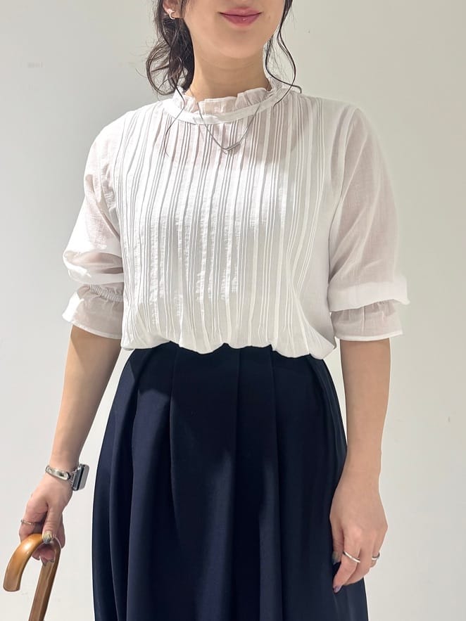 そんさんの「INDIVI｜【洗える/コットン】ピンタックシアーブラウス」を使ったコーディネート