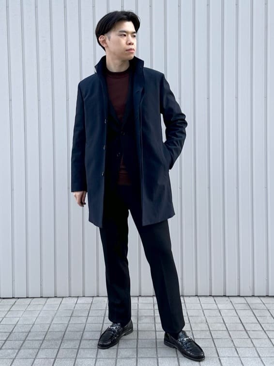 イッシーさんの「TAKEO KIKUCHI｜【ダウンライナー付き】ドビースタンドカラーコート」を使ったコーディネート