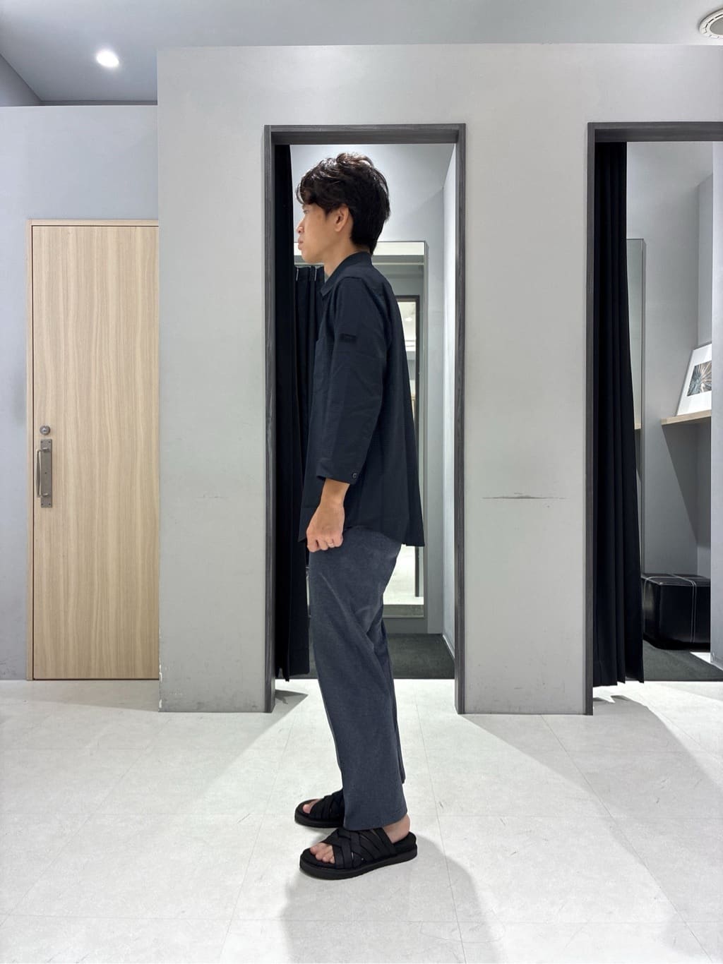 わいずみさんの「TAKEO KIKUCHI｜【COOL CITY WEAR】DotAir（R）サッカー シャツ」を使ったコーディネート