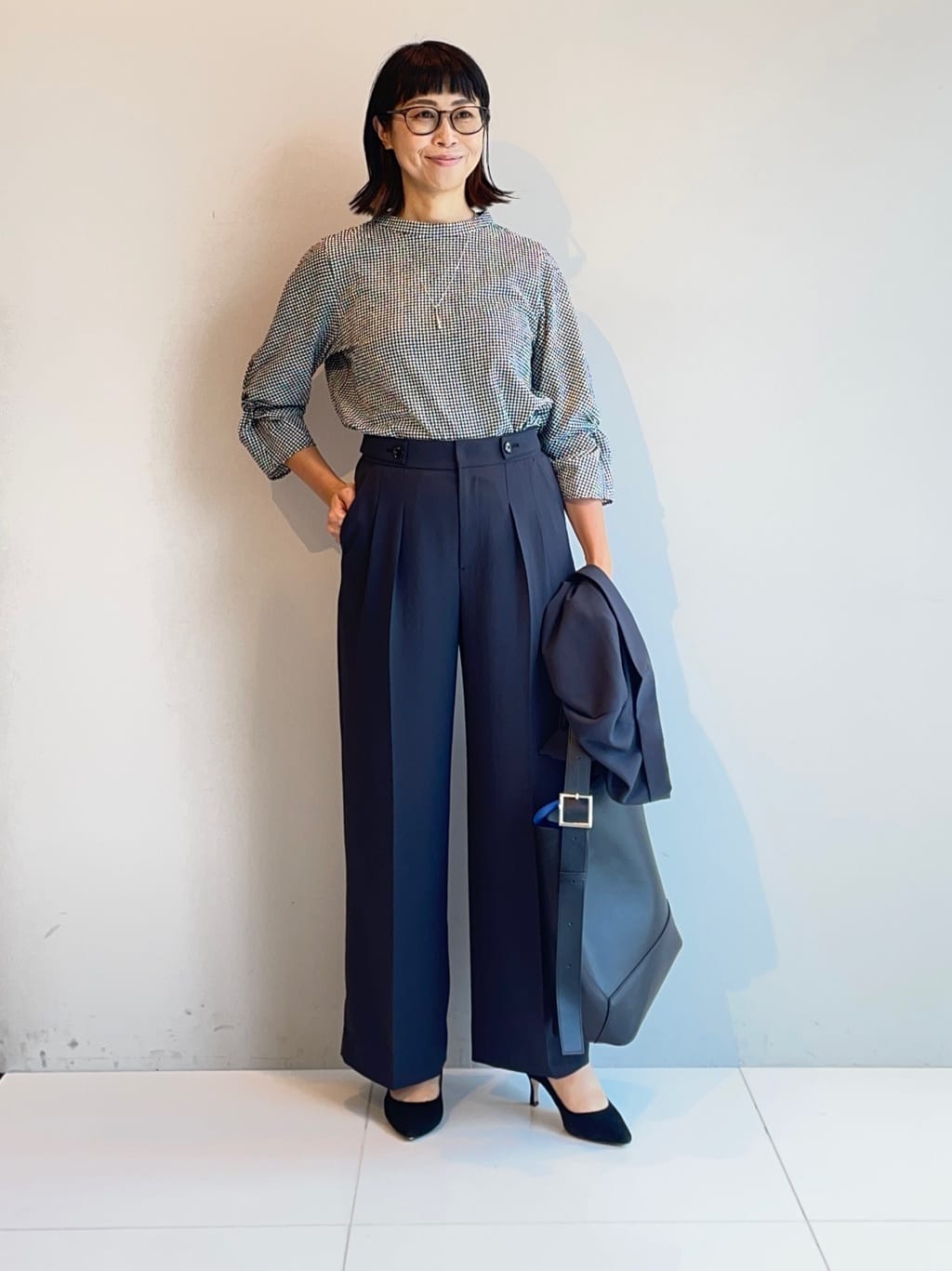 murayamaさんの「INDIVI｜【軽く羽織れる！】ダブルジャケット」を使ったコーディネート