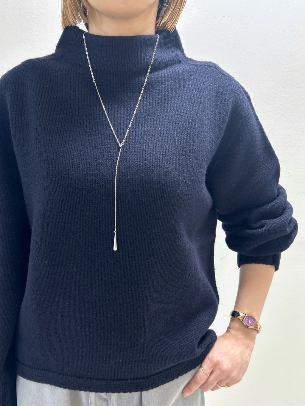 hacoさんの「UNTITLED｜【洗える】スポンディッシュ ボトルネックニット」を使ったコーディネート