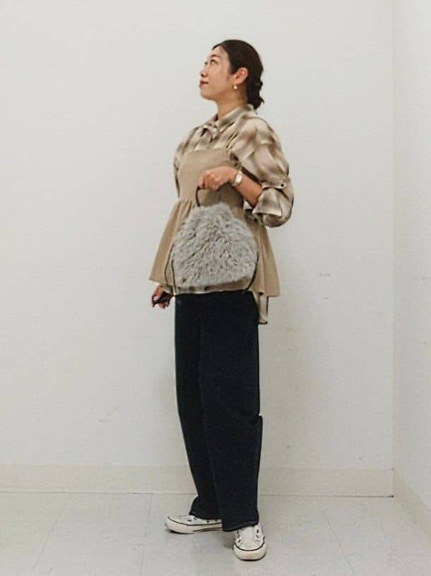 KJさんの「Dessin｜【洗える】シアーオンブレーチェックシャツ」を使ったコーディネート